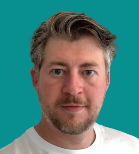 Gareth Mitchell - teal background